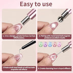 Ergonomic dual-ended magnetic tool for precise nail designs