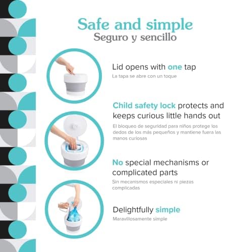 PurePail Go compact diaper pail open and ready for use