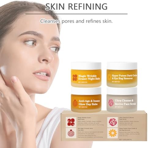 FROYA Organics complete system for women showing the day balm texture for radiant skin.