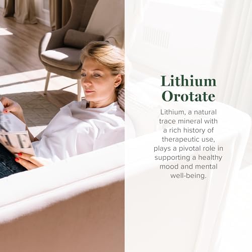 Global Healing Lithium Orotate 60 vegan capsules nutritional facts label showing 10mg elemental lithium.
