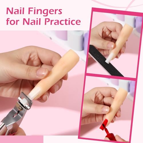 Two Yokilly silicone fingers posed for acrylic nail application