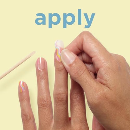 At-home salon quality marble print nail accessories with cuticle stick and file