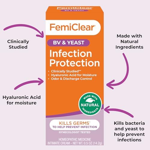 FemiClear homeopathic vaginal cream for intimate health and odor control.
