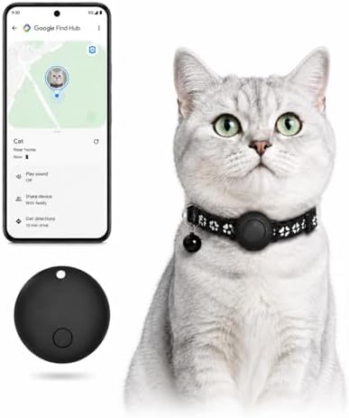 MDTZULIK Android smart tag cat tracker packaging overview demonstrating Google Find My Device network compatibility.