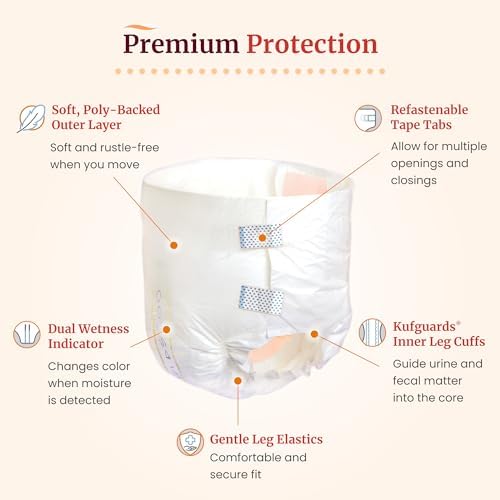 Tranquility overnight protection briefs refastenable tabs close up