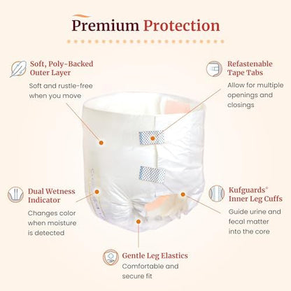Tranquility overnight protection briefs refastenable tabs close up