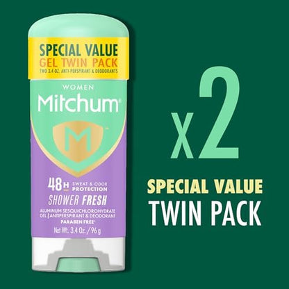 Authentic imported Mitchum clear gel formula antiperspirant showing ingredients list