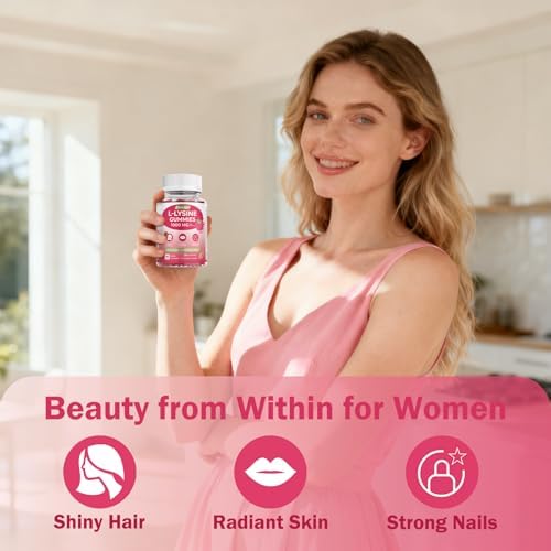 Lifestyle image showing Klinovium L-Lysine 1000mg supplement bottle placed on a clean surface.