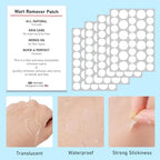 Wabriny skin care removal patches being applied to a hand for discreet wart treatment.