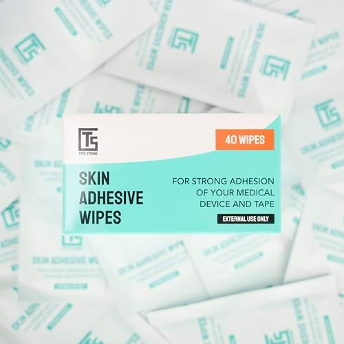 Type Strong medical adhesive prep wipes for sensitive skin protection and device security.