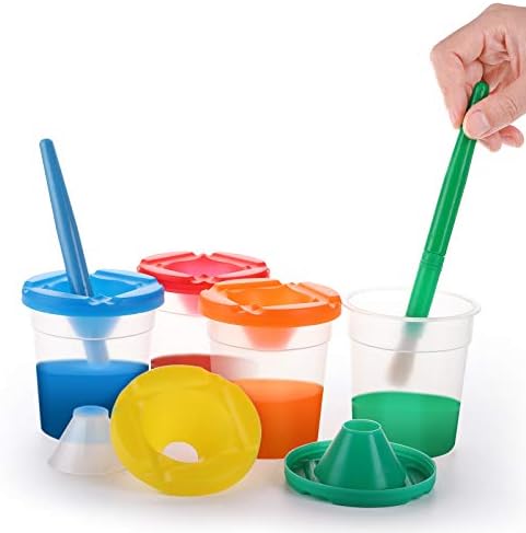 Kids hog bristle painting brushes arranged by color coordination