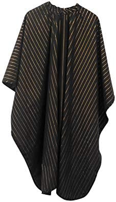 Water resistant and bleach resistant barber apparel in gold pinstripe design