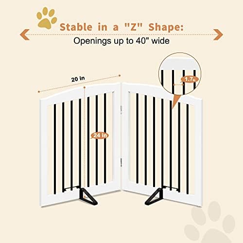Non slip rubber pads on the bottom of the freestanding dog fence