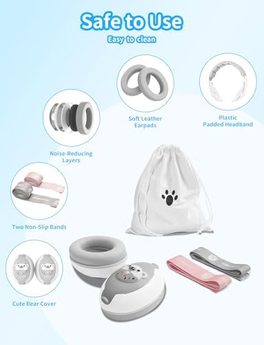 Detailed view of padded ear cups on Onitoon baby muffs