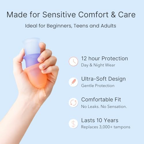 Lena Sensitive reusable menstrual cup packaging and storage pouch.