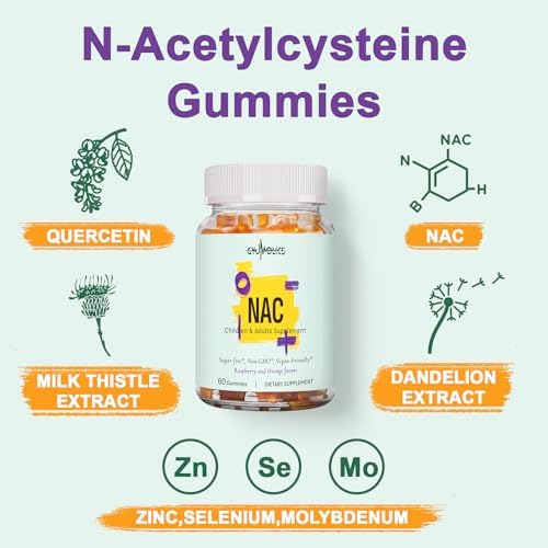Gyumolics NAC 1000mg and 500mg supplement dietary facts panel