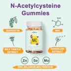 Gyumolics NAC 1000mg and 500mg supplement dietary facts panel