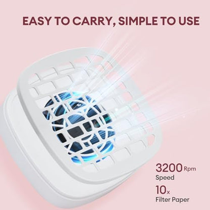Side view of portable mini vacuum fan for nail salons.