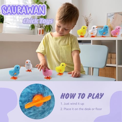 SAURAWAN manual battery free chicken toys with bright orange plastic feet ready to hop