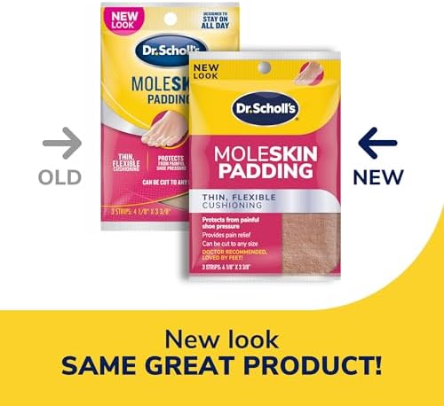 Customizable cut-to-size moleskin padding for blisters and corns
