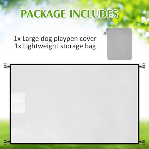Patelai dog pen accessory displaying side storage pockets with toys and leash.