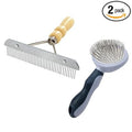 Fabloft Equine Mane and Tail Brush front view featuring wood handle