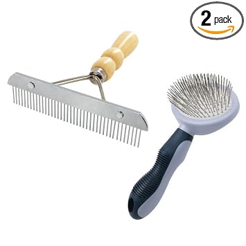 Fabloft Equine Mane and Tail Brush front view featuring wood handle