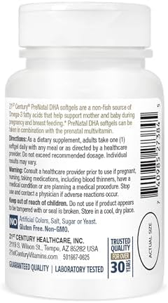 21st Century prenatal dha supplement back label ingredients