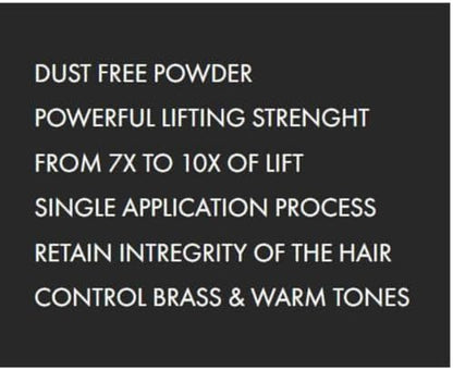 Back label of Hair Bar NYC Blond Plex Extreme Lifting 10X Levels powder showcasing usage guidelines
