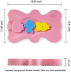 Fiabc newborn bath cushion highlighting the built-in soap dish detail