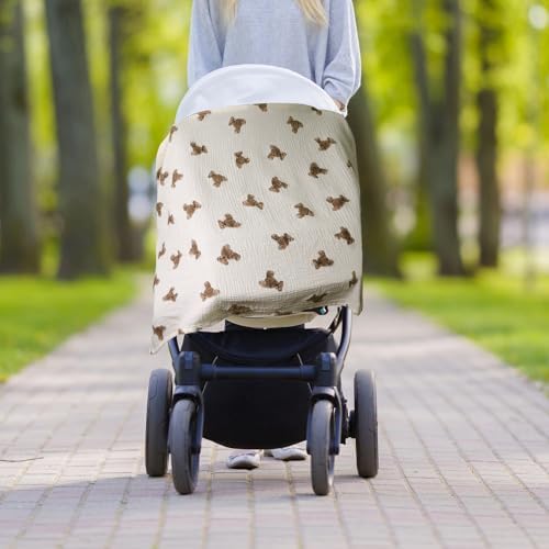 Folded Layzoo muslin nursing cover in a diaper bag
