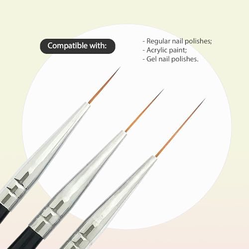Winstonia nail art brushes showing different bristle lengths