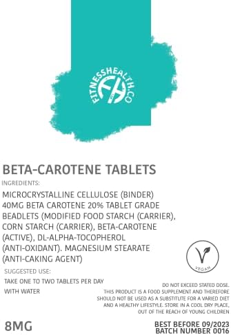 Fitness Health Beta-Carotene 8mg Immune and skin support packaging angle