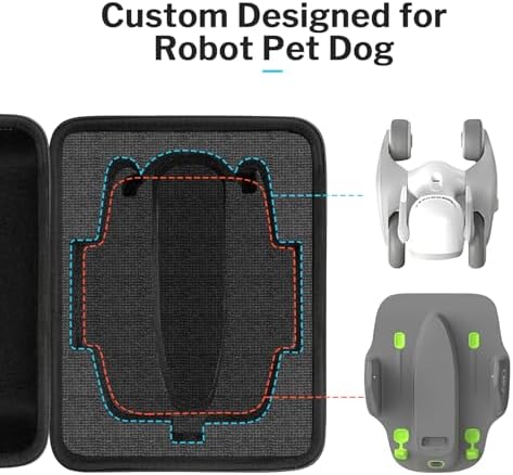 Premium odorless felt travel case open with designated slots for AI robotic companion toys.