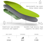 Deep heel cup detail of Superfeet professional grade shoe inserts