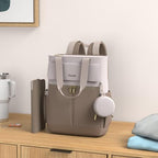 Lovevook multifunctional nappy bag displaying internal compartments and laptop sleeve