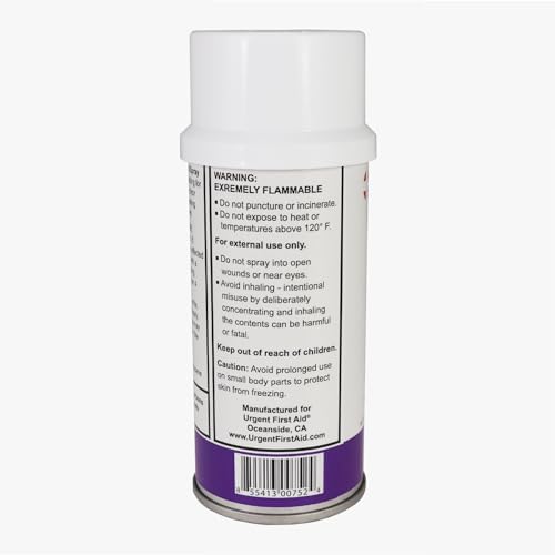 Aerosol topical coolant canister for minor burn treatment and swelling