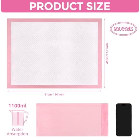 Vabrloy pink disposable diaper changing mat liners folded