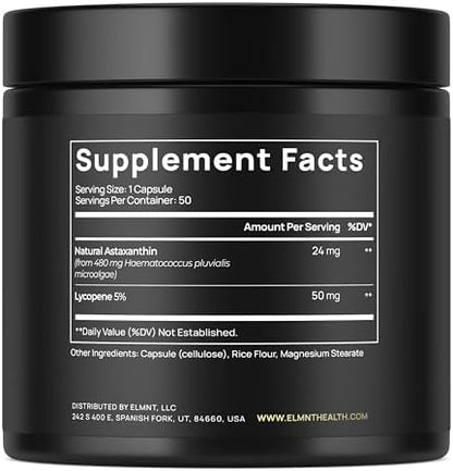 Terra Elmnt carotenoids dietary supplement label details showing active ingredients and vegetarian capsules