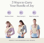 Ergobaby Embrace baby carrier showing adjustable buckle system
