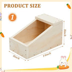 Maxcheck 1 Pack Wood Rabbit Nesting Box, 14x8x8 Inch Wooden Hutch Hideout for Breeding, Natural Burrow Den Alternative for Rabbits & Small Animals - Image 3