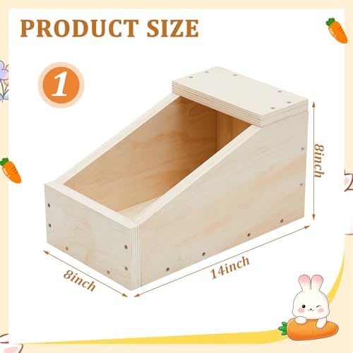 Maxcheck 1 Pack Wood Rabbit Nesting Box, 14x8x8 Inch Wooden Hutch Hideout for Breeding, Natural Burrow Den Alternative for Rabbits & Small Animals - Image 3