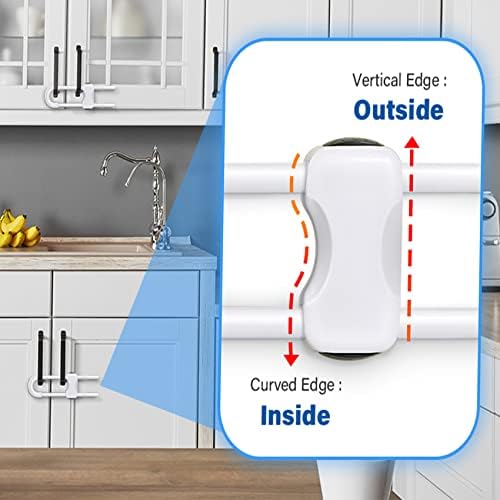 Spispi child proof cabinet latches installed on cupboard