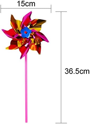 Colorful Elcoho rainbow pinwheels arranged for garden decor