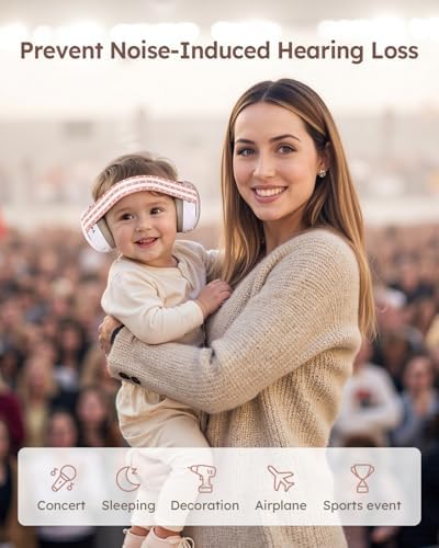 Close up of soft padding on Yoofoss baby earmuffs