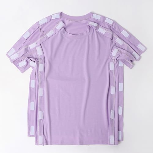 Adaptive recovery shirt with hook-and-loop shoulder closures for medical access