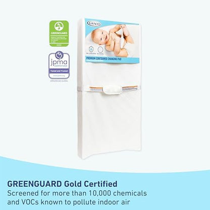 Graco baby changing pad showing contoured walls for safety