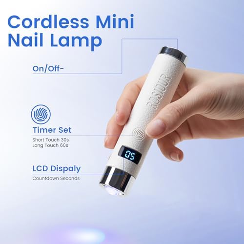 Close-up of the smart auto sensor activation feature on the Rosiour mini UV curing light.