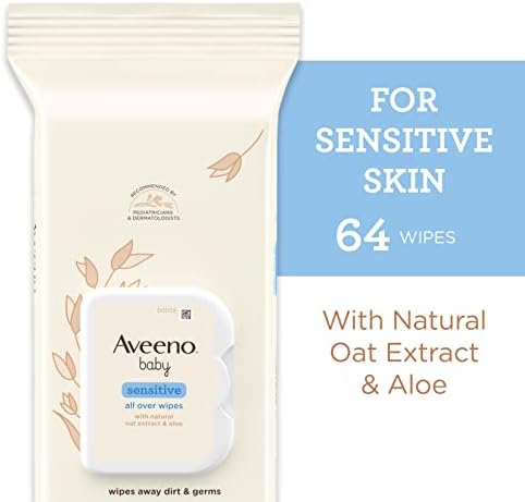 Aveeno Baby pH-balanced hypoallergenic wipes fragrance-free for newborn sensitive skin daily use