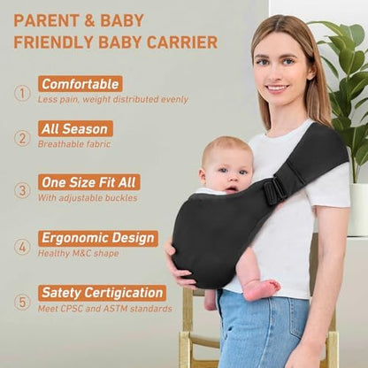 Lightweight breathable summer baby carrier mesh shoulder strap alignment view